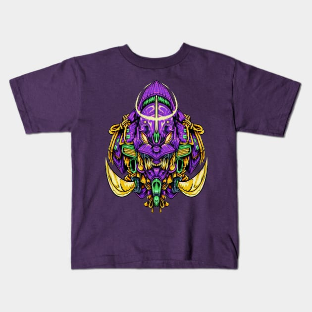 EVA SHOGUN SAMURAI Kids T-Shirt by lestercamacho